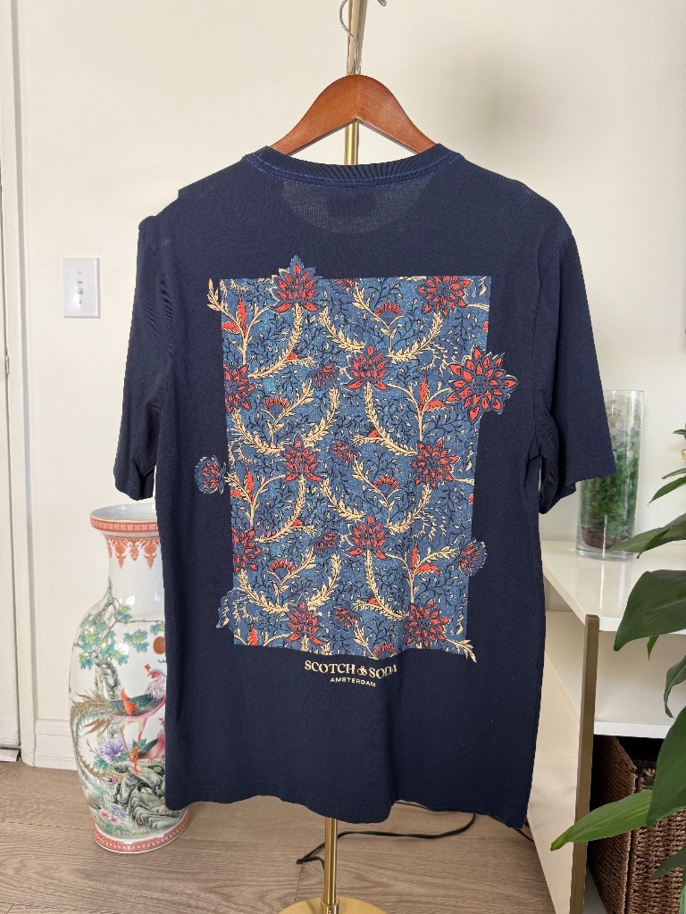 Scotch & Soda Amsterdam Botanical Floral Graphic Tee | Navy | Medium